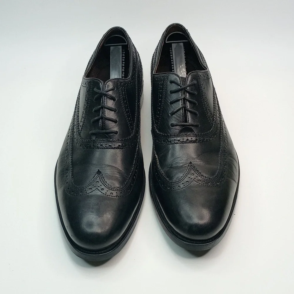 Johnston & Murphy Conard Wingtip Oxford Men Size 11.5 Black Leather 20-7545
